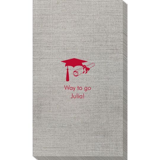 Mortar Board & Diploma Bamboo Luxe Guest Towels